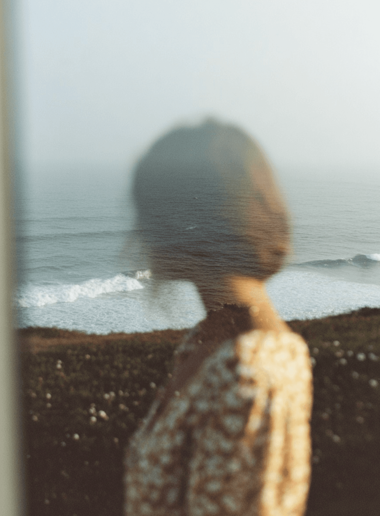 AI-generated coastal scene with motion blur